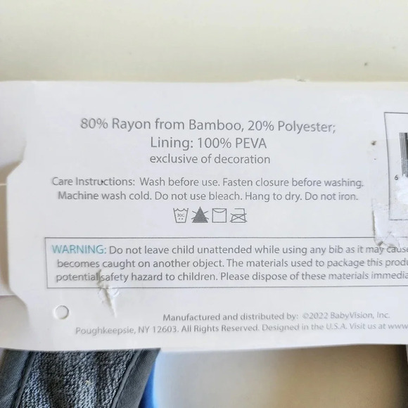 NWT Set Of 10 Hudson Baby Unisex Babydrooler Bib with Waterproof Lining Blue - Picture 8 of 11